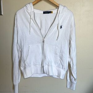 Polo white zip up sweatshirt